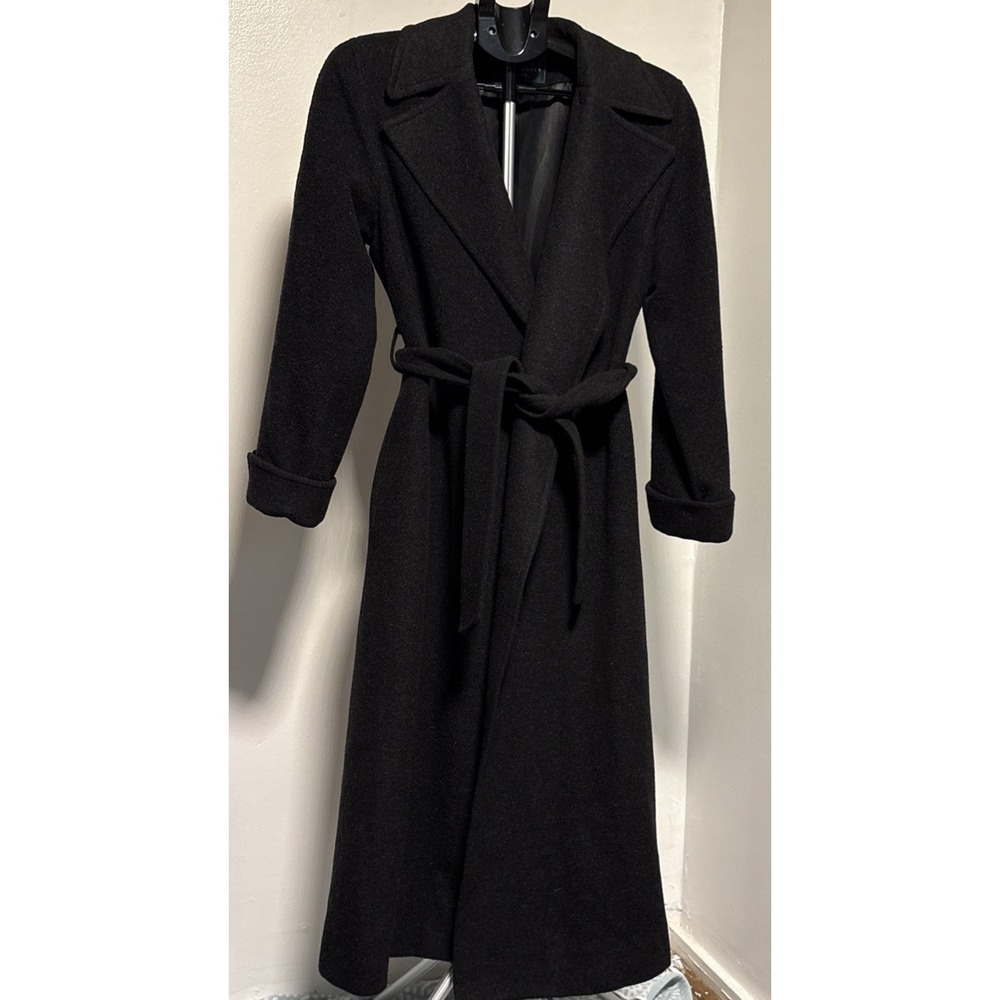 Vintage Lauren Ralph Lauren Long Charol Gray Belted Coat 100% Camel Hair SZ 4P - Picture 4 of 10